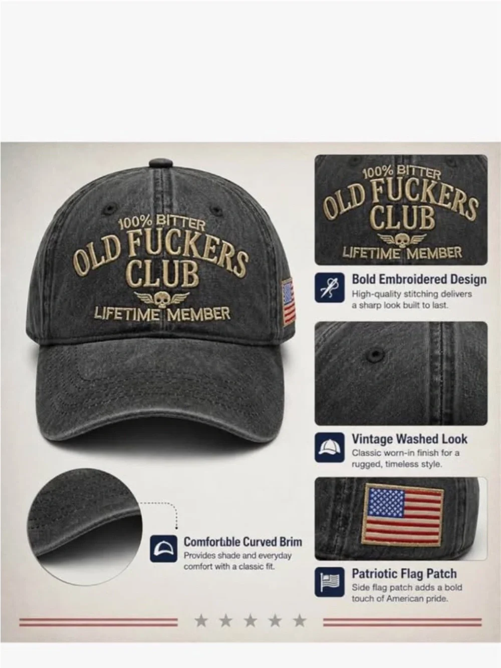 Distressed Black Baseball Cap 
